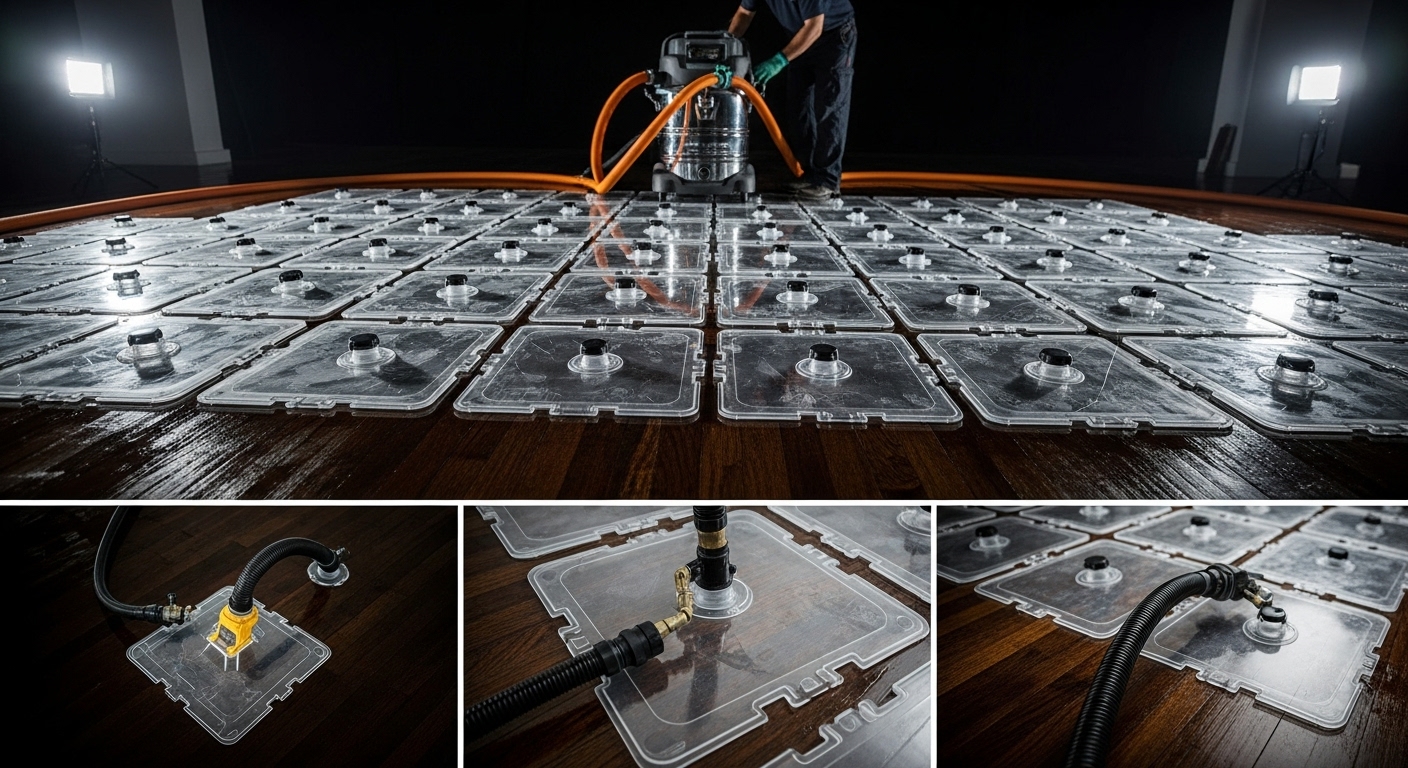Suction mats for floor drying
